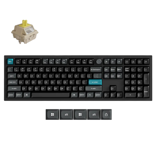 Keychron Q6 Ultra 8K Wireless Custom Mechanical Keyboard Black Silk POM Banana Switch - 4894979048622