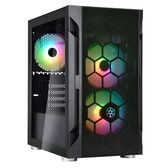 SilverStone FAH1MB-PRO Micro-ATX Tower case with ARGB lighting Tempered Glass - Black  - SST-FAH1MB-PRO