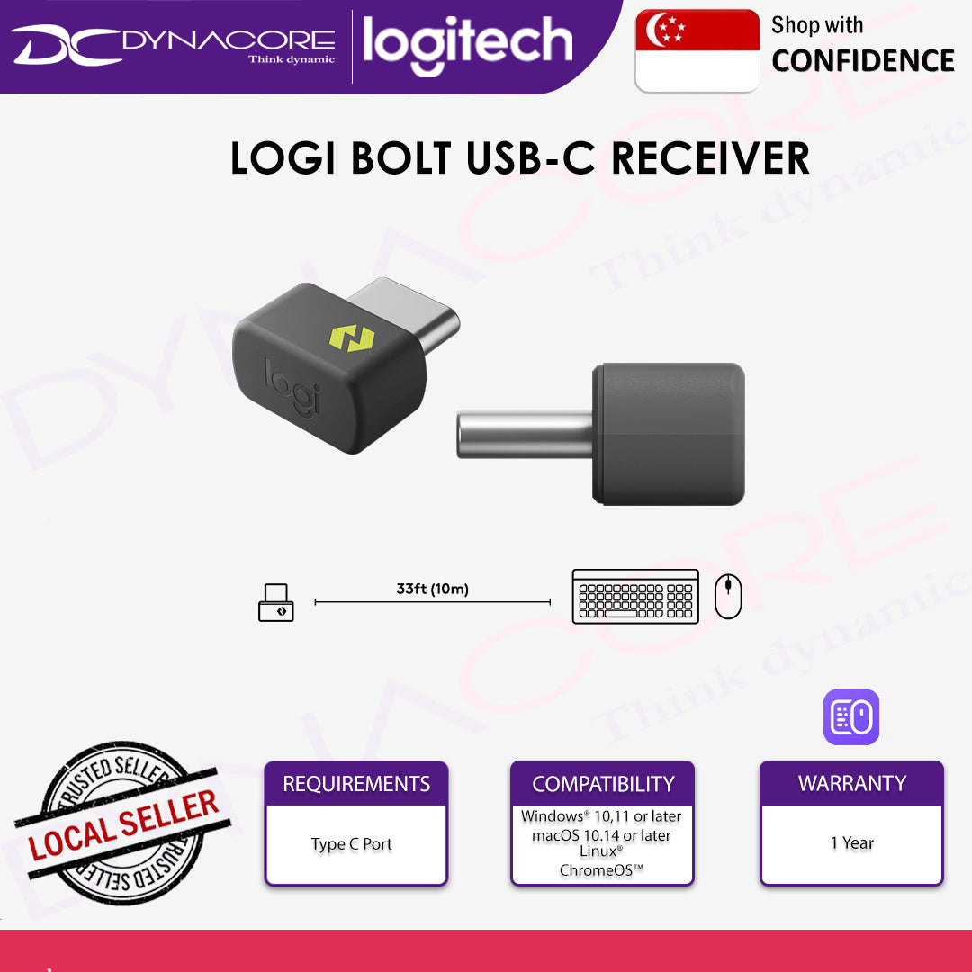 LOGITECH BOLT USB-C RECEIVER-BOLT READY DEVICE 956-000158 (1Y) - 097855203236