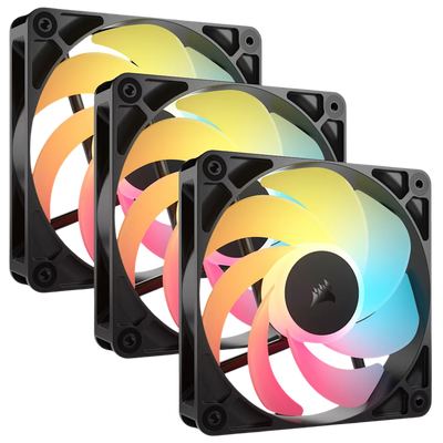 Corsair RS120-R ARGB 120mm PWM Reverse Fans Triple Pack - Black - 840440494652