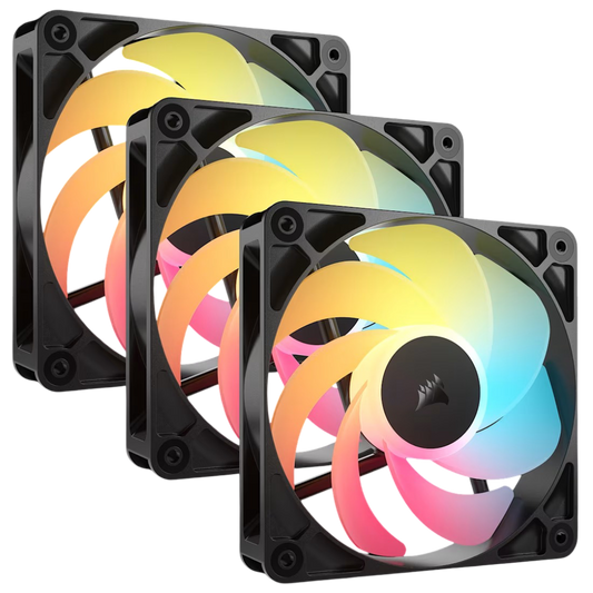 Corsair RS120-R ARGB 120mm PWM Reverse Fans Triple Pack - Black - 840440494652