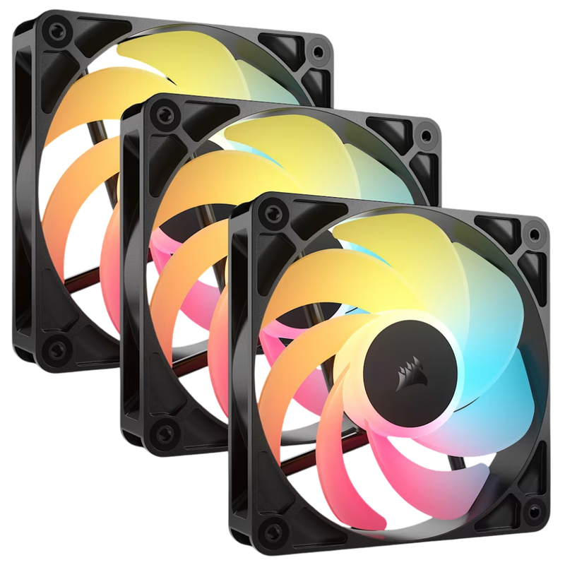 Corsair RS120-R ARGB 120mm PWM Reverse Fans Triple Pack - Black - 840440494652