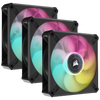 Corsair ML120 RGB ELITE 120mm Magnetic Levitation RGB Fan Triple Pack with Lighting Node CORE - Black - 840006640080
