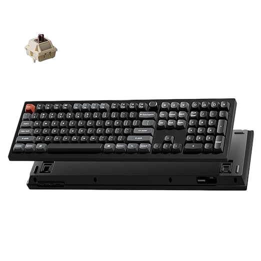 Keychron V6 Ultra 8K Full Size Wireless Mechanical Keyboard Hot-Swappable Brown Switch - 4894979027139
