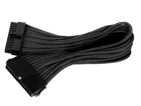 SilverStone PP07-MBB Motherboard 24Pin to 24Pin Sleeved Power Extension Cable - Black - SST-PP07-MBB