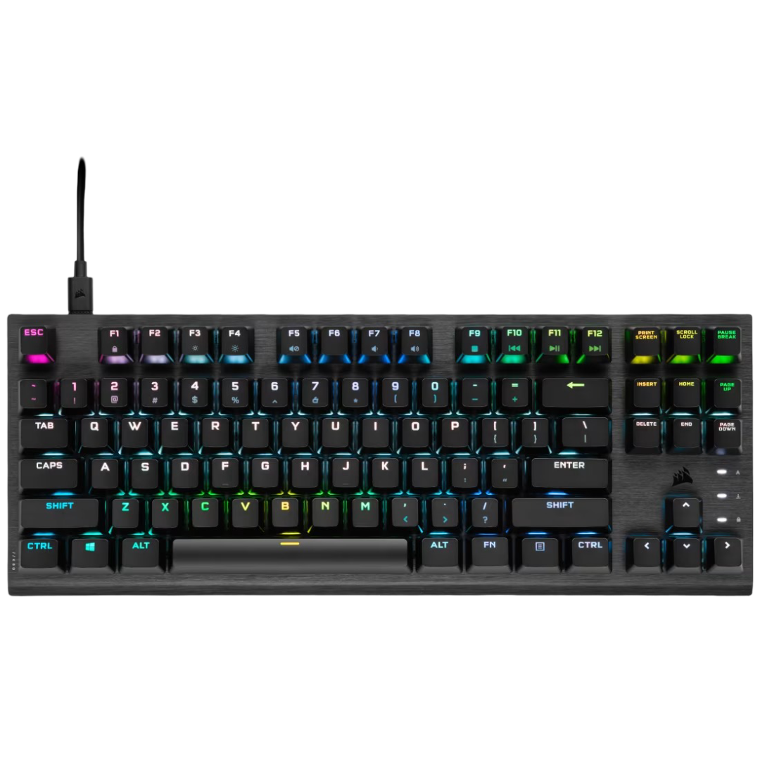 Corsair K60 RGB PRO TKL Tenkeyless Optical Mechanical Gaming Keyboard Corsair OPX Switch - Black - 840006660644