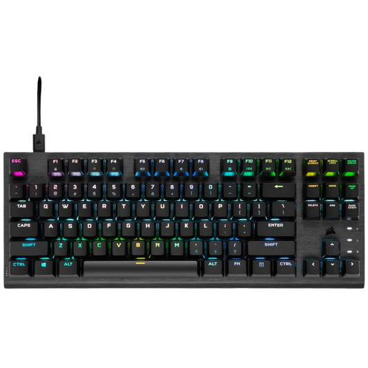 Corsair K60 RGB PRO TKL Tenkeyless Optical Mechanical Gaming Keyboard Corsair OPX Switch - Black - 840006660644