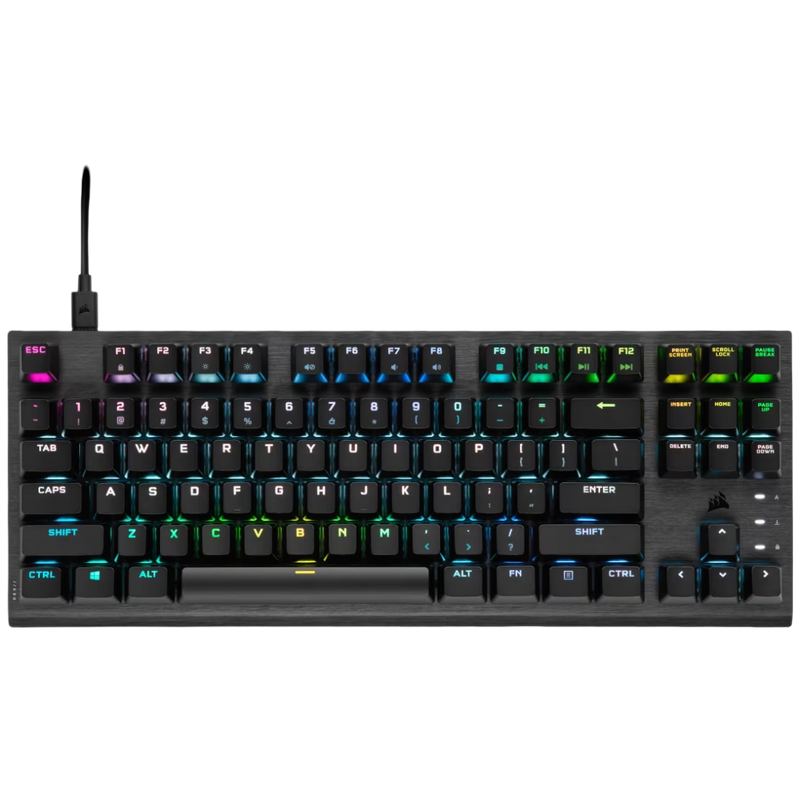 Corsair K60 RGB PRO TKL Tenkeyless Optical Mechanical Gaming Keyboard Corsair OPX Switch - Black - 840006660644