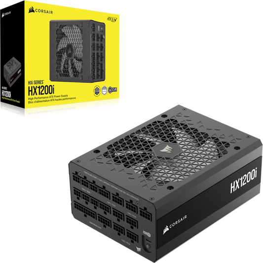 Corsair HX1200i 80 Plus Fully Modular Ultra-Low Noise ATX Power Supply with 12V-2x6 Cable ATX 3.1 & PCIe 5.1 Compliant - 840440495222