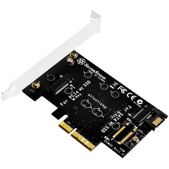 SilverStone ECM20 Dual M2 to PCI-E X4 and SATA 6G Adapter Card - SST-ECM20
