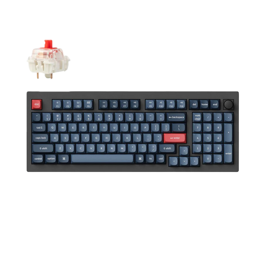 Keychron V5 Max QMK/VIA Wireless Custom Mechanical Keyboard - Carbon Black - Gateron Jupiter Red - 4895248861720