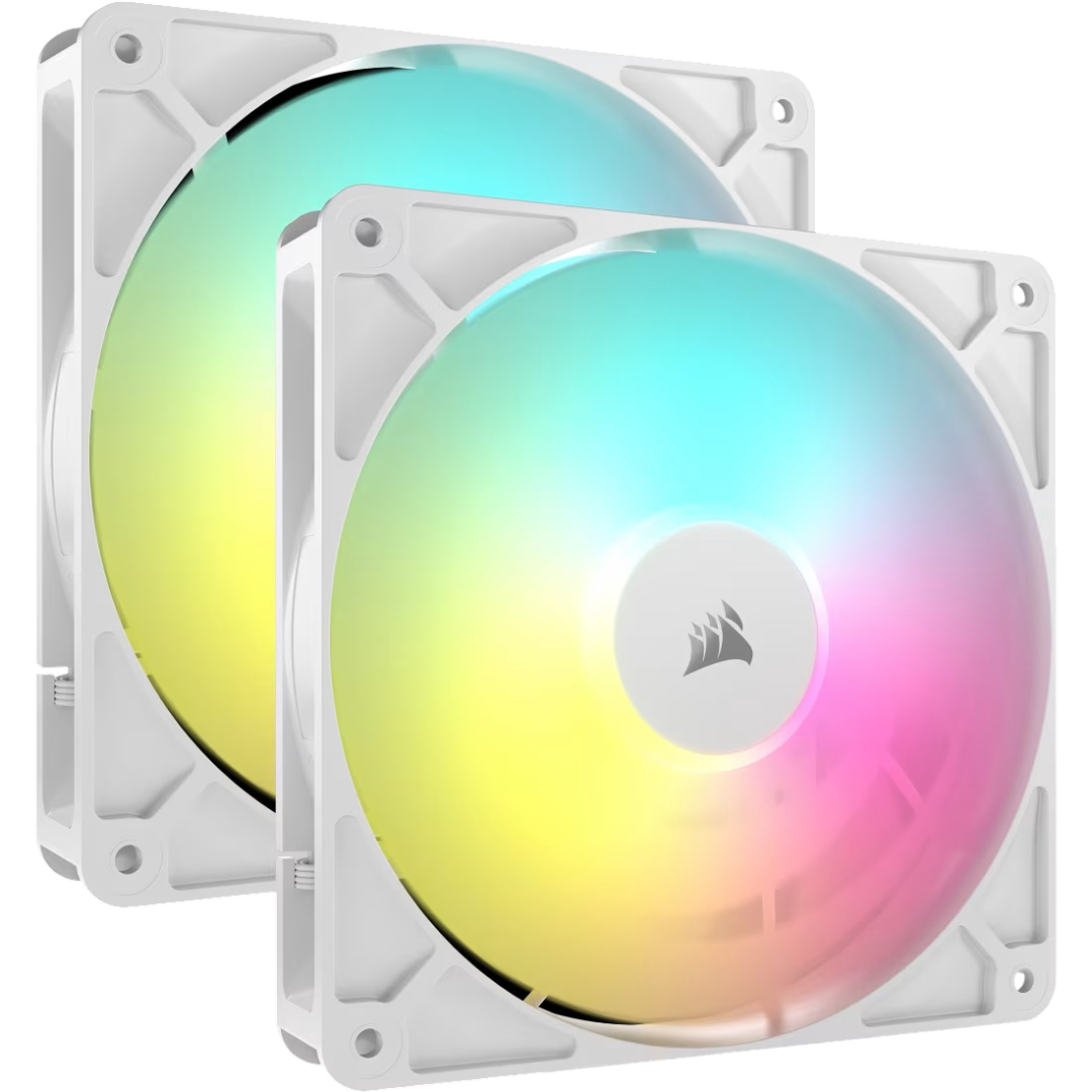 Corsair RS140 ARGB 140mm PWM Fans Dual Pack White - 840006684190