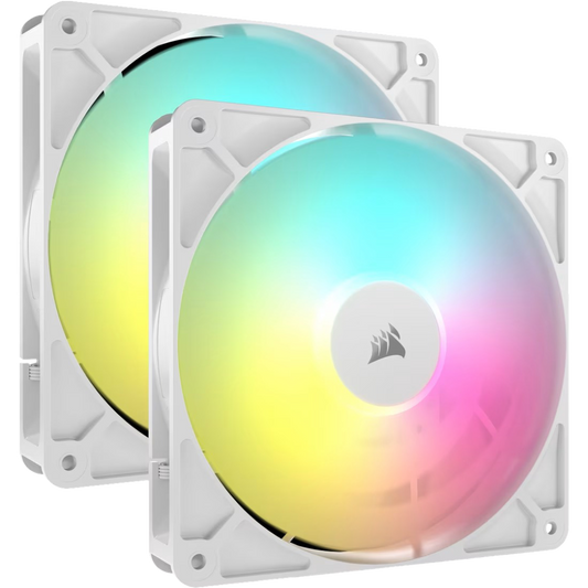 Corsair RS140 ARGB 140mm PWM Fans Dual Pack White - 840006684190