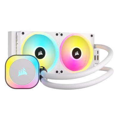 Corsair iCUE LINK H100i QX120 RGB Fans 240mm Radiator RGB AIO Liquid CPU Cooler - White - 840006665854