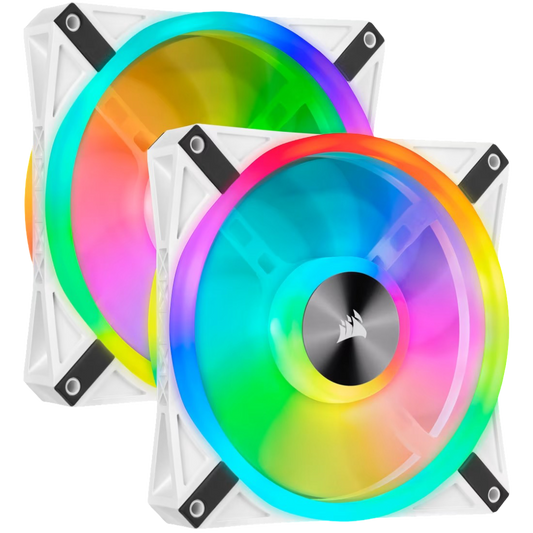 Corsair QL Series White QL140 RGB 140mm RGB LED Fan Dual Pack - 840006619529