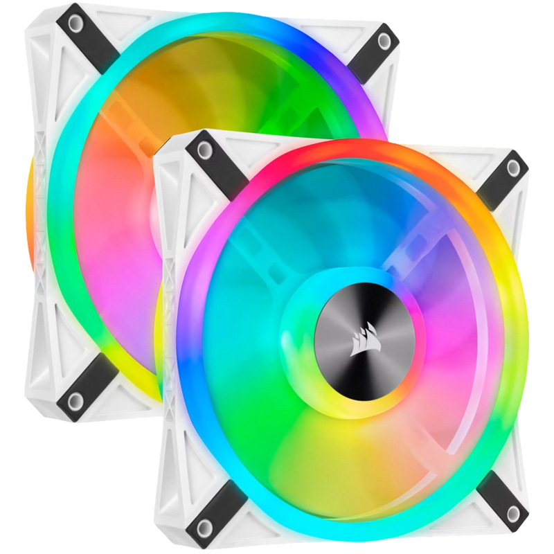 Corsair QL Series White QL140 RGB 140mm RGB LED Fan Dual Pack - 840006619529