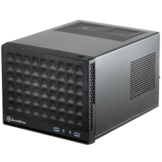 SilverStone SG13B Ultra Compact Mini-ITX Computer Case with USB 3.0 Mesh Front Panel Black - SST-SG13B