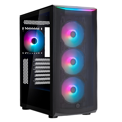 SilverStone FA512Z-BG-V2 FARA High Airflow ATX Mid-Tower Chassis with Dual Radiator Support & ARGB Lighting - SST-FA512Z-BG-V2