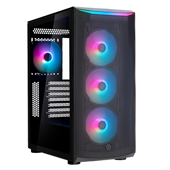 SilverStone FA512Z-BG-V2 FARA High Airflow ATX Mid-Tower Chassis with Dual Radiator Support & ARGB Lighting - SST-FA512Z-BG-V2