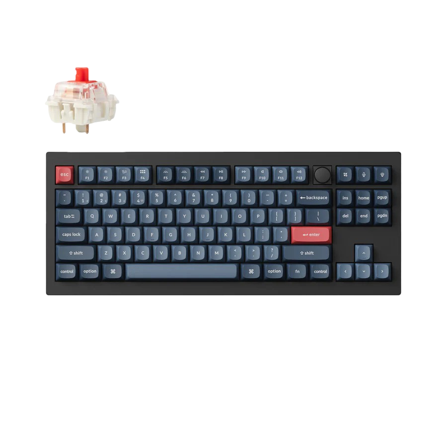 Keychron V3 Max QMK/VIA Wireless Custom Mechanical Keyboard - Carbon Black - Gateron Jupiter Red - 4895248868750