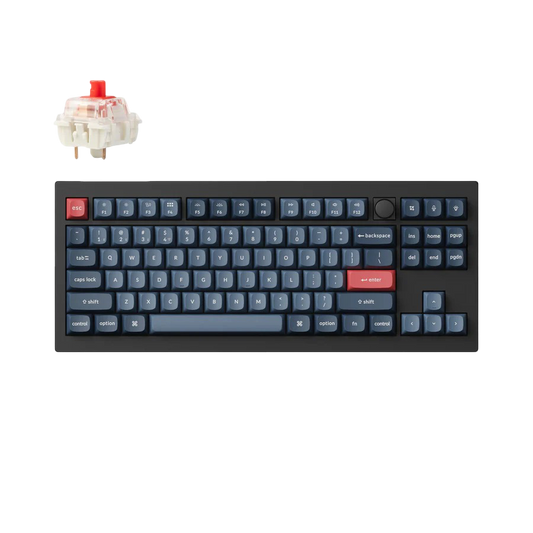 Keychron V3 Max QMK/VIA Wireless Custom Mechanical Keyboard - Carbon Black - Gateron Jupiter Red - 4895248868750