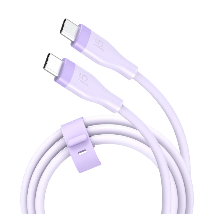 J5create USB-C® 60W Liquid Silicone Fast Charging Cable (Lilac Purple) - JUCX17P - 4712795087932