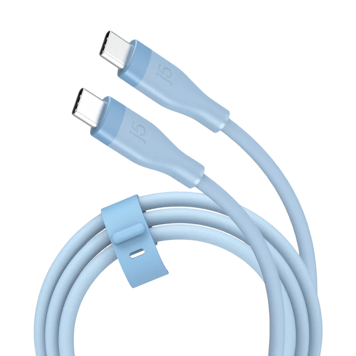 J5create USB-C® 60W Liquid Silicone Fast Charging Cable (Airy Blue) - JUCX17C - 4712795087918
