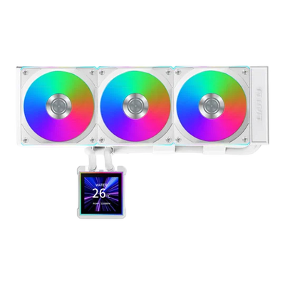 Lian Li HydroShift II LCD-S 360CL All-in-One CPU Liquid Cooler with IPS LCD Display White - 4718466021397