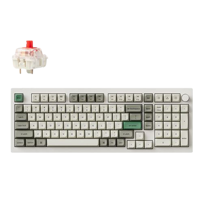 Keychron Q5 Max QMK/VIA Wireless Custom Mechanical Keyboard - Shell White - Gateron Jupiter Red - 4895248864417