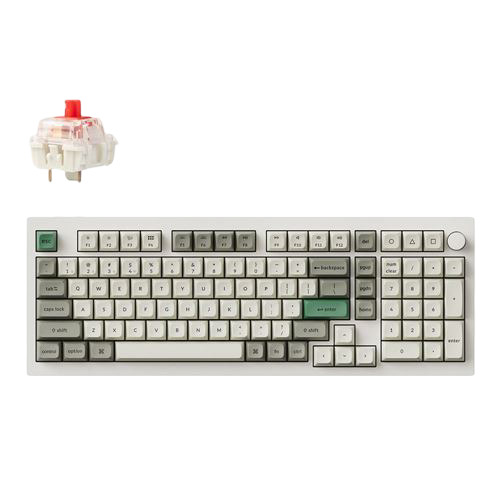 Keychron Q5 Max QMK/VIA Wireless Custom Mechanical Keyboard - Shell White - Gateron Jupiter Red - 4895248864417