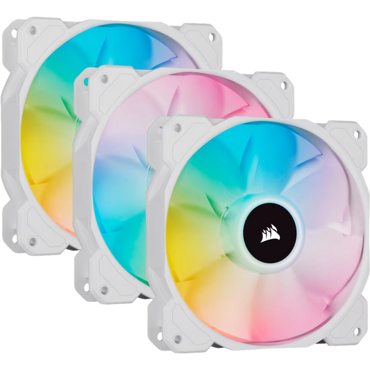 Corsair iCUE SP120 RGB ELITE Performance 120mm PWM Fan Triple Pack White - 840006637776