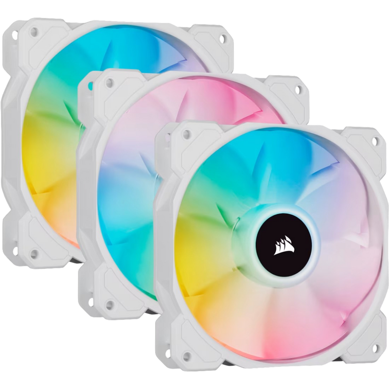 Corsair iCUE SP120 RGB ELITE Performance 120mm PWM Fan Triple Pack White - 840006637776