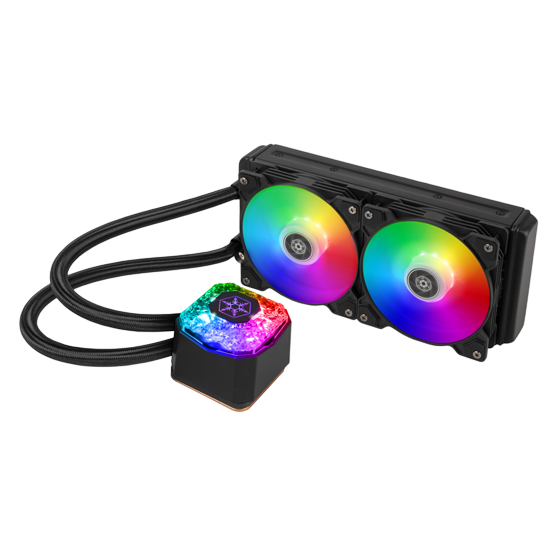SilverStone IG240P-ARGB IceGem 240P 240mm ARGB AIO Liquid Cooler with 2 x 120mm ARGB Fans - SST-IG240P-ARGB