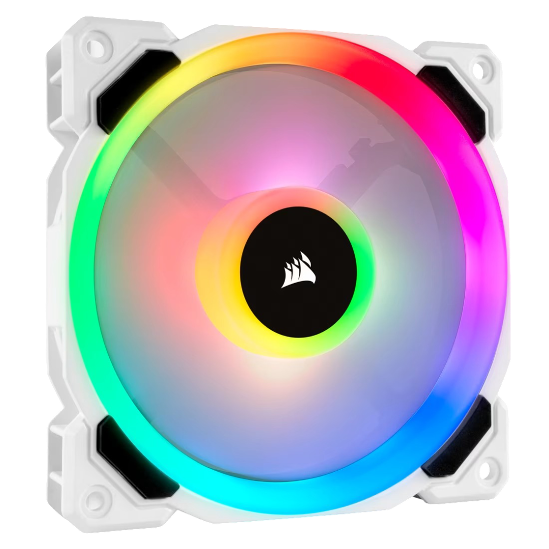 Corsair LL120 RGB 120mm Dual Light Loop White RGB LED PWM Fan Single Pack - CS-CO-9050091-WW