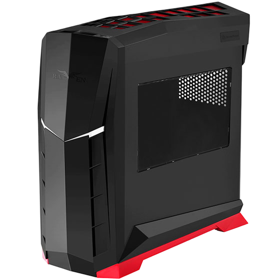 SilverStone RVX01BR-W ATX Computer Case with Window Black and Red - SST-RVX01BR-W