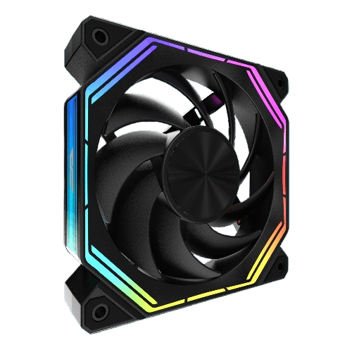 DarkFlash INF34R 120MM Reverse Blade PWM ARGB CPU Cooling PC Case Fan 1 Pack Black - INF34R BLACK(1-PK)