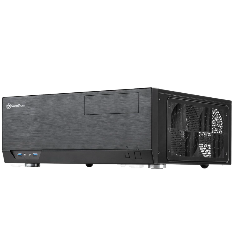 SilverStone GD09B Home Theater Computer Case HTPC with Faux Aluminum Design for ATX - SST-GD09B