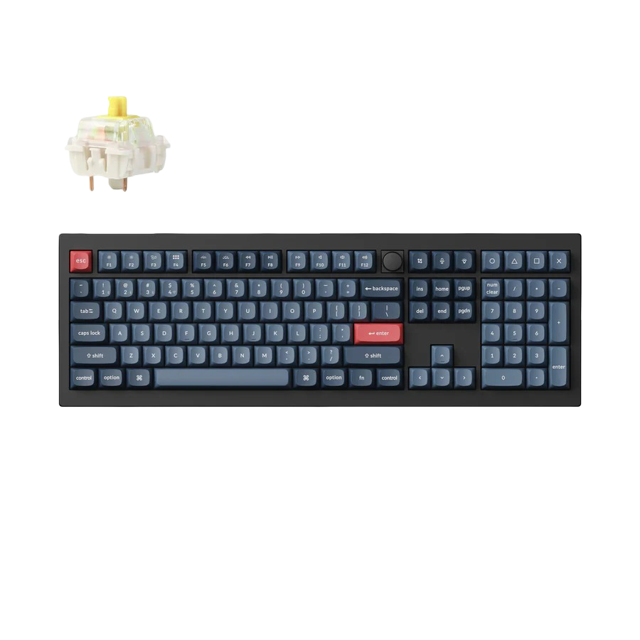 Keychron V6 Max QMK/VIA Wireless Custom Mechanical Keyboard - Carbon Black - Banana - 4895248868958