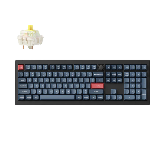 Keychron V6 Max QMK/VIA Wireless Custom Mechanical Keyboard - Carbon Black - Banana - 4895248868958