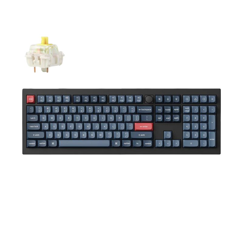Keychron V6 Max QMK/VIA Wireless Custom Mechanical Keyboard - Carbon Black - Banana - 4895248868958