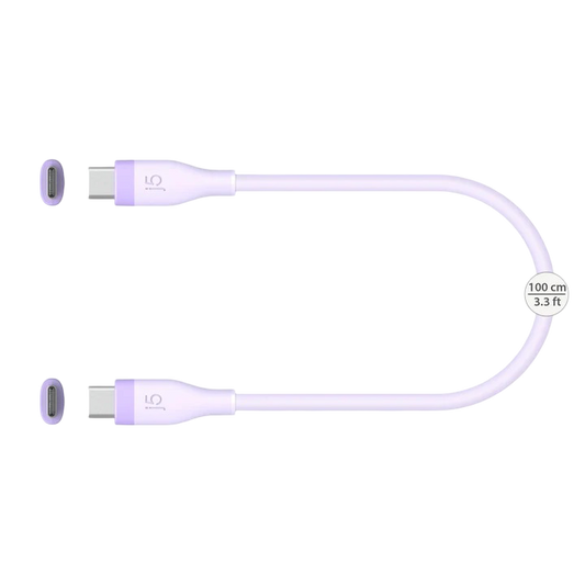 J5create USB-C® 60W Liquid Silicone Fast Charging Cable (Lilac Purple) - JUCX17P - 4712795087932