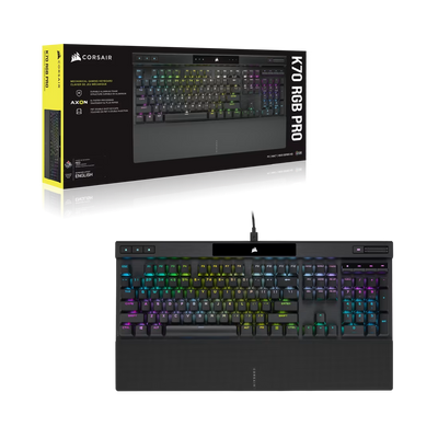 Corsair K70 RGB PRO Mechanical Gaming Keyboard with PBT Double Shot PRO Keycaps Black - Switch Type - Cherry MX Speed - 840006646112