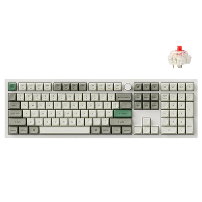 Keychron Q6  Max QMK/VIA Wireless Custom Mechanical Keyboard - Shell White - Gateron Jupiter Red - 4895248865773