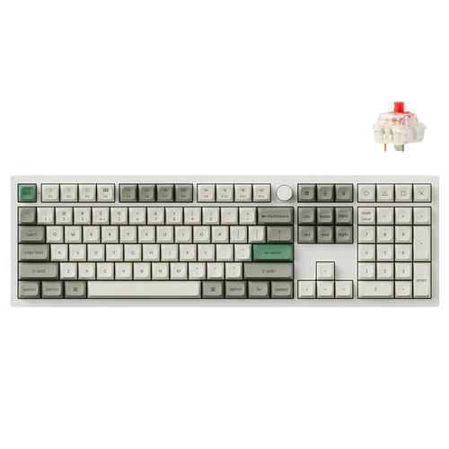 Keychron Q6  Max QMK/VIA Wireless Custom Mechanical Keyboard - Shell White - Gateron Jupiter Red - 4895248865773