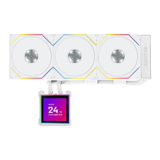 Lian Li Hydroshift II LCD-S 360TL All-in-One CPU Liquid Cooler with LCD Display White - 4718466021373