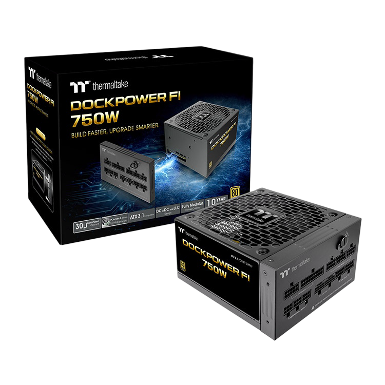 Thermaltake DockPower FI 750W 80+ Gold Fully Modular ATX3.1 PC Power Supply - 84048031087