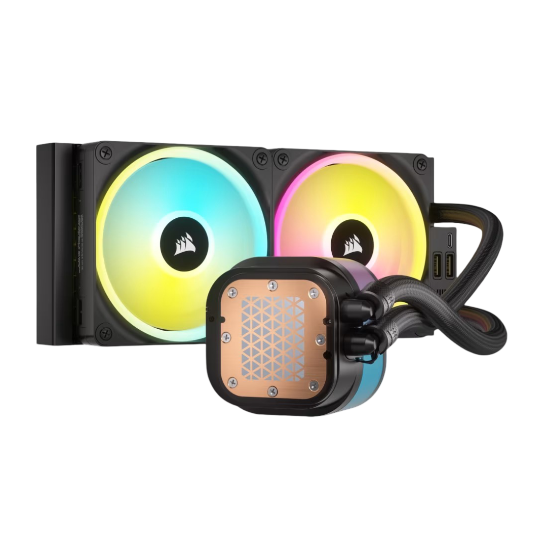 Corsair iCUE LINK H100i QX120 RGB Fans 240mm Radiator RGB AIO Liquid CPU Cooler - Black - 840006665816