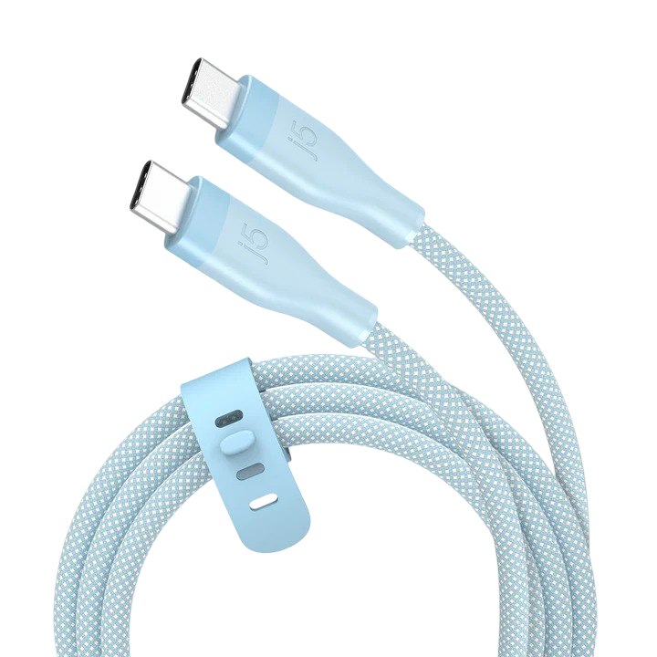 J5create USB-C® 60W Ultra Soft Double-Braided Fast Charging Cable (Airy Blue) - JUCX18L18C - 4712795088526