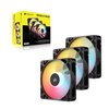 Corsair RS120-R ARGB 120mm PWM Reverse Fans Triple Pack - Black - 840440494652