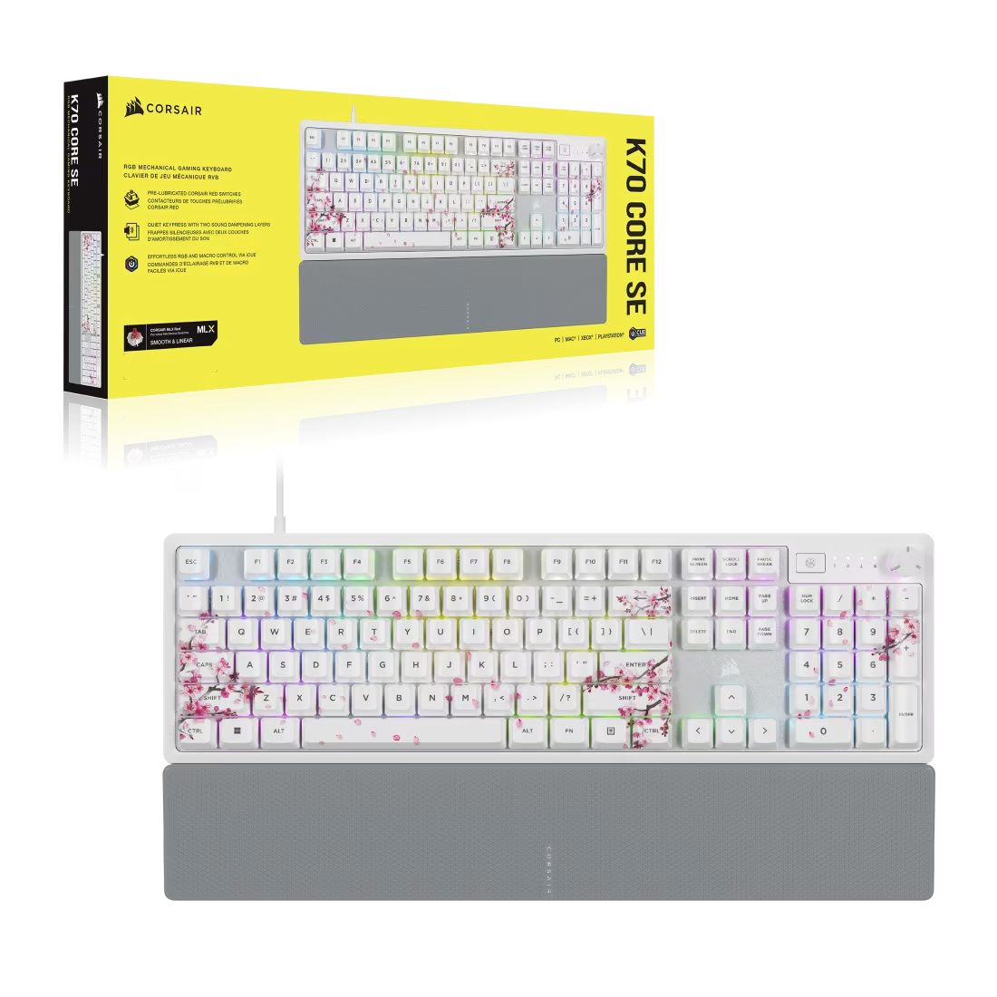Corsair K70 Core SE RGB Mechanical Gaming Keyboard Cherry Blossom - 840006679950